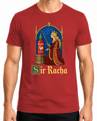 Produktbild von Sir Racha Sriracha Hot Sauce Königin Schwert Statement Sarkasmus Herren T-Shirt, Rot, XL