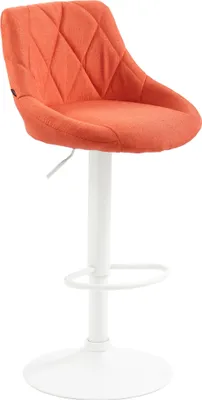 Produktbild von CLP Barhocker Lazio Stoff höhenverstellbar und 360 Grad drehbar | Farbe orange Gestell Farbe weiß
