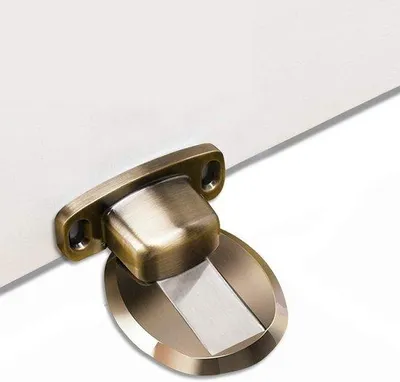 Produktbild von Magnetische Deurstopper aus Edelstahl für Boden - 90° Winkel - Brunnengelb