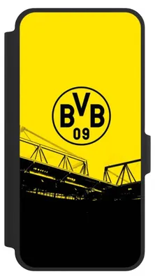 Produktbild von NIVOCASE Klapphülle für Samsung Galaxy A37 5G  Handyhülle aus Kunst Leder NIVOflip schwarz BVB Borussia Dortmund Fanartikel