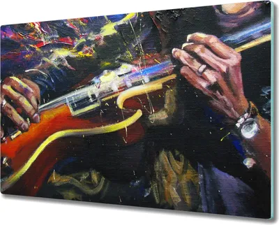 Produktbild von Coloray Schneidebrett Herdabdeckplatte 80x52 cm Kochplattenabdeckung Hackbrett Küchenbrett - Gitarrenmusik