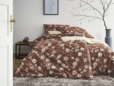 Produktbild von Irisette Fein-Biber Bettwäsche-Garnitur Janina-8416 Größe 135x200+80x80 cm Farbe rot-60