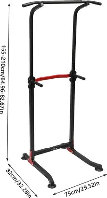 Productafbeelding van Krachtstation Dip Station Zwart 150 kg Vrijstaand Fitnessapparaat voor Thuis