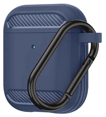 Zdjęcie produktu dla Techsuit Carbon Silicone etui do AirPods 1 / AirPods 2 – granatowe