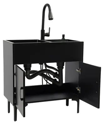 Produktbild von Utility Sink, Doppelbecken, Langlebiges Material, schwarz