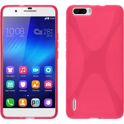 Produktbild von PhoneNatic Case kompatibel mit Huawei Honor 6 Plus - pink Silikon Hülle X-Style + 2 Schutzfolien