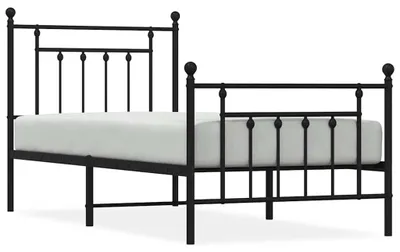 Obrázok produktu pre vidaXL Posteľný rošt s čelom a nohami kovový čierny 90x200 cm
