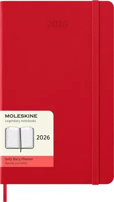Zdjęcie produktu dla Moleskine 8056999274559 Kalendarz książkowy MOLESKINE 2026, dni, L/A5, twarda oprawa, jasnoczerwony