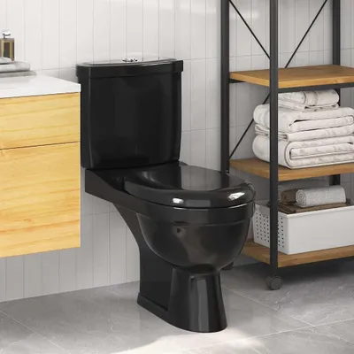 Produktbild von vidaXL Toilette mit Spülkasten Schwarz