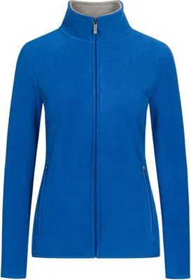 Produktbild von Doppel Fleece Zip Jacke Damen, Königsblau-Stahlgrau, M