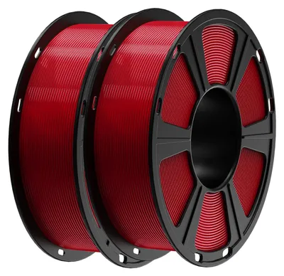 Image de Filament PETG - Filament pour imprimante 3D - 2 kg - 1,75 mm - 343 mètres - Compatible FDM - 2 bobines rouges
