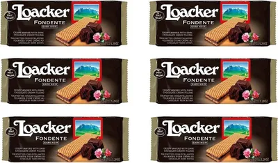 Produktbild von 6x Loacker Wafer Fondente Dark Noir knusprige waffeln mit zartbitter schokoladencreme 150g