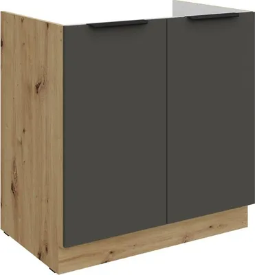 Obrázok produktu pre Drezová skrinka LUNARA - šírka 80 cm, grafit / dub artisan