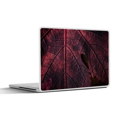 Produktbild von MuchoWow® Laptop Aufkleber Sticker Cover Abstrakt - Rot - Blätter - Pflanze 25x18 cm - Laptop-Deko