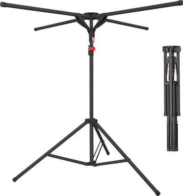 Produktbild von Relaxdays Wäscheständer, klappbar, bis 15 kg, höhenverstellbar, H x D: 100-180 x 125 cm, Wäschestandtrockner, schwarz