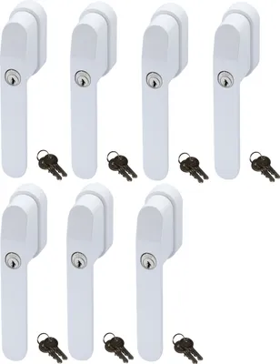 Produktbild von ABUS FG400 Abschließbarer Fenstergriff Weiß, gleichschließend im Set 7 Stück