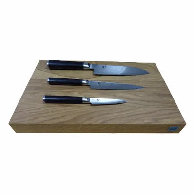 Obrázek produktu pro Sada prkének Kai Shun, 4 ks, prkénko na krájení, dřevěné prkénko, nůž, nůž Santoku, DM-0789DMSET1