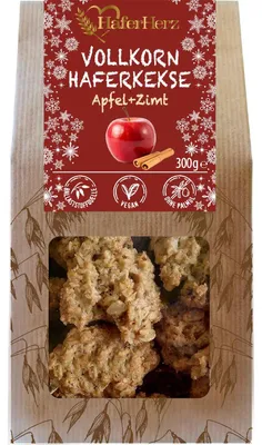 Produktbild von HaferHerz Vollkorn Haferkekse Apfel-Zimt 300g