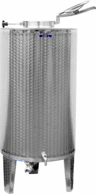 Produktbild von Fischer Kellereitechnik: Branntweintank / Schnapstank: Edelstahlfass 300 Liter, mit Füßen und Boden-Restablauf ()*