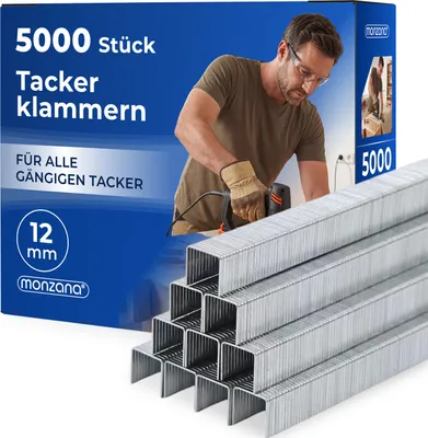Image de Agrafes 5000 pièces L : 12mm, l: 5,8mm intérieur extérieur acier pour agrafeuse pneumatique outils bricolage