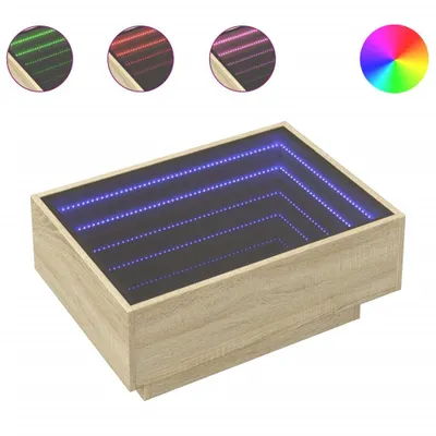 Produktbild von LED-Couchtisch Sonoma Eiche 70x50x30 cm Holzwerkstoff