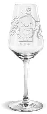 Produktbild von Mr. & Mrs. Panda Weinglas Spinne Agathe Brief - Transparent - Geschenk, Ich Liebe Dich, Weißwein Glas, Liebesgeschenk, Heiratsantrag, Für, Weißweinkelch, Verliebt, wein