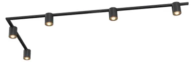 Image de Ledvion spot rail LED 3m monophase Noir 5 spots sans ampoule GU10