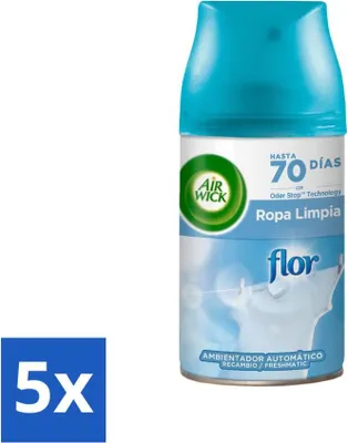 Image de Air Wick - Recharge désodorisant - Flower & Fresh - vaporisateur automatique - 250 ml - pack avantage - 5 pièces
