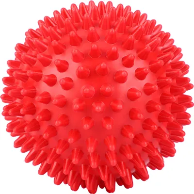 Obrázek produktu pro Masážní míček s nopky, plastový, 7,5 cm, červený, pro fitness a svalovou relaxaci