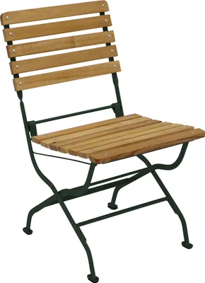 Produktbild von DEGAMO Gartenstuhl Flachstahlstuhl Klappstuhl PASSAU, Flachstahl dunkelgrün + Robinie, klappbar