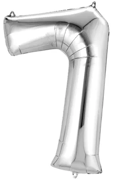 Obrázok produktu pre amscan® 9906292 Fóliový balón číslo 7 - strieborný
