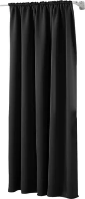 Produktbild von WOLTU Vorhang Gardinen Blickdicht mit Kräuselband für Schiene 250 g/m² Schwerer Thermovorhang, Schwarz 135x225cm (1 Stück)