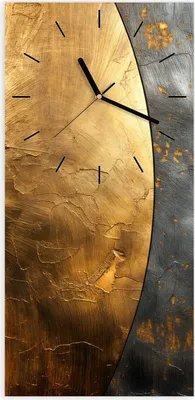 Produktbild von Wanduhr aus Glas mit Motiv Metallische Textur- 30 x 60 cm - inkl. Aufhängesystem