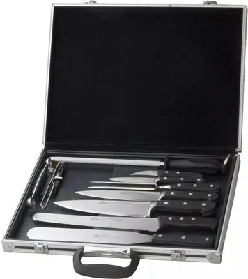 Image de STUBAI Set professionnel de couteaux de chef en mallette, 11 pièces