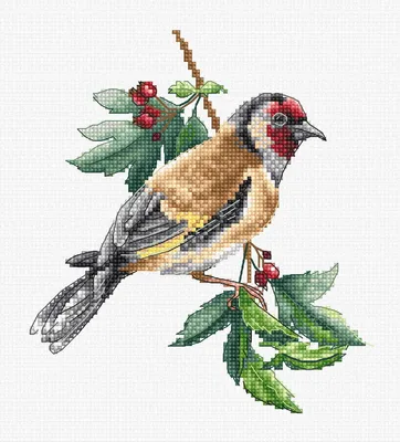 Zdjęcie produktu dla Zestaw do haftu krzyżykowego Luca-S "Ptak szczygieł", 14x15cm