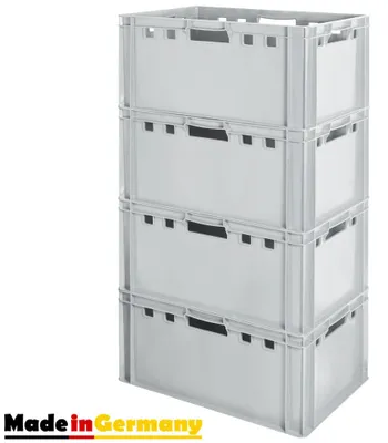 Produktbild von Fleischkiste E3 Fleischkiste Grau Fleischerkiste Fleischkisten Kiste Fleischkiste Eurobox Lebensmittelecht 60 x 40 Metzgerkiste Auswahl Kingpower, Anzahl:4