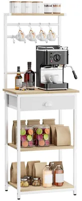 Productafbeelding van Omgoods - Multifunctionele Keukenrek met 5 Planken en 8 Haken