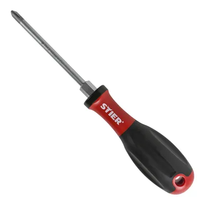 Produktbild von STIER Phillips Schraubendreher, Kreuzschlitz, 3K-Kraft-Griff, mit Hexagon-Sechskant-Schlüsselhilfe, Größe PH1, SilverTip-Spitze, robust und langlebig für professionellen Einsatz