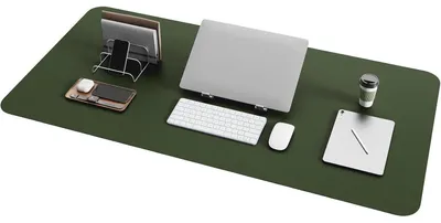 Immagine prodotto di Tappetino per mouse in pelle scamosciata, colore verde scuro, dimensioni 100x50 cm