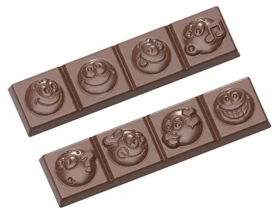 Produktbild von Schokoladenform Pralinenform SMILEY Layout 4x8=32 Mulden CHOCOLATE WORLD
