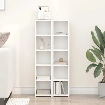 Immagine prodotto di vidaXL Scaffali per CD 2 pezzi Bianco 21x16x93,5 cm Materiale ligneo