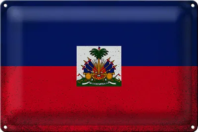 Produktbild von Blechschild Flagge Haiti 18x12cm Flag of Haiti Vintage