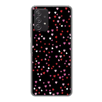Produktbild von MuchoWow® Handyhülle Schutzhülle Hülle für Samsung Galaxy A33 5G Eine Illustration mit Herzen auf einem schwarzen Hintergrund Silikon Softcase Handy Hülle - Kartenhalter