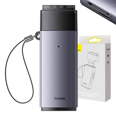Produktbild von Baseus Lite Serie USB-A Kartenleser Grau