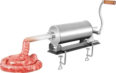 Produktbild von Wurstfüller - Horizontal Handkurbel - 3 l Kapazität - Edelstahl mit Eisenbasis - Für Zuhause & Kleinbetrieb - Schwarz