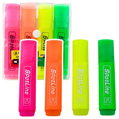 Produktbild von Set mit Neon-Textmarkern für Büro und Schule, 4 Stück