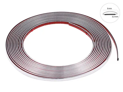 Obrázek produktu pro Ozdobná lišta, chrom, 9 mm x 8 m (58989)