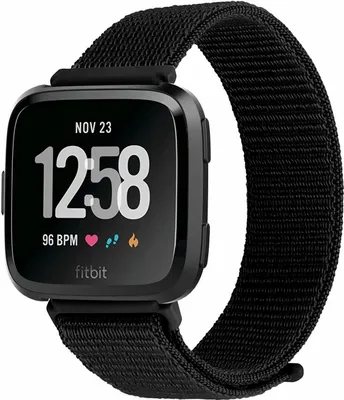 Produktbild von Strap-it Fitbit Versa / Versa 2 Armband Nylon (Schwarz)