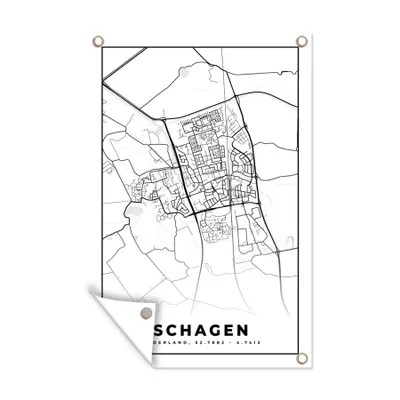 Obrázek produktu pro MuchoWow® Zahradní plakáty - Mapa města - Mapa - Schagen - 180x120 cm - Zahradní dekorace