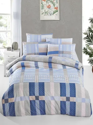 Zdjęcie produktu dla L'Essentiel Linge de Maison, Orina, Pojedyncza poszwa na kołdrę Ranforce, niebieska, 100% BAWEŁNA RANFORCE, 160 x 220 cm